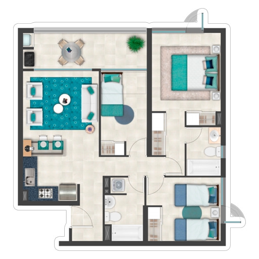 EXCELENTE DEPARTAMENTO EN CONDOMINIO CERRADO